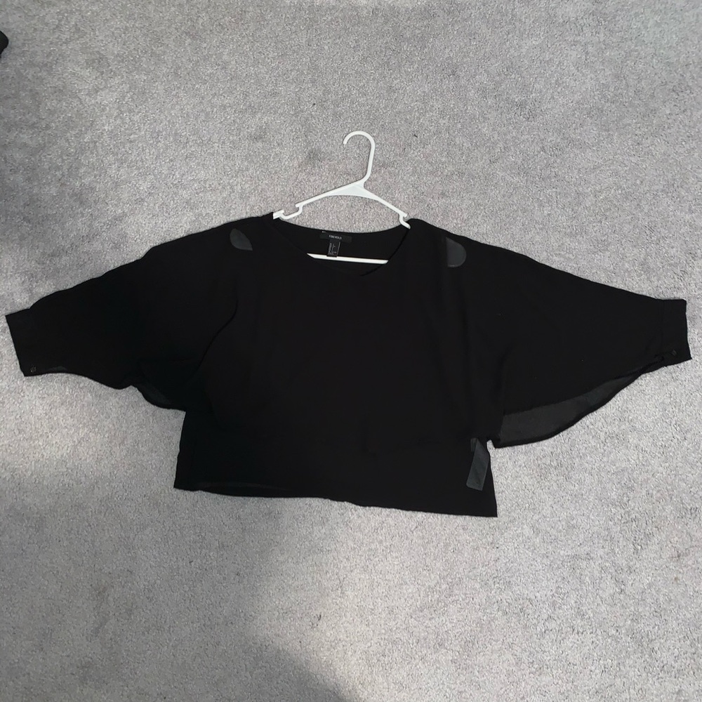 Forever 21 black sheer blouse